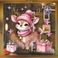 thumbnail image 5 of PEIBang Pink Christmas Window Stickers,Static Window Clings for Glass Window,Christmas Reindeer Window Decal for Shop Office Home Decor,Party Supplies, 5 of 7