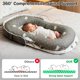 thumbnail image 5 of Tumbona de bebé, plegable, portátil, impermeable, para bebé de 0 a 24 meses, almohada de apoyo para entrenamiento y asientos, mochila transpirable de doble uso para el hogar y viajes (gris), 5 of 5