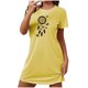 thumbnail image 2 of Camisón corto de talla grande para mujer, camisón de manga corta con estampado de pecho a la moda, camisón para mujer, 2 of 7
