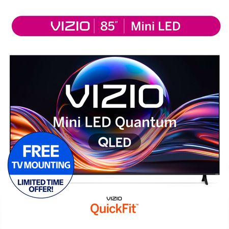 VIZIO 85” Mini LED Quantum 4K QLED HDR Smart TV (New 2026) VQM85C-10