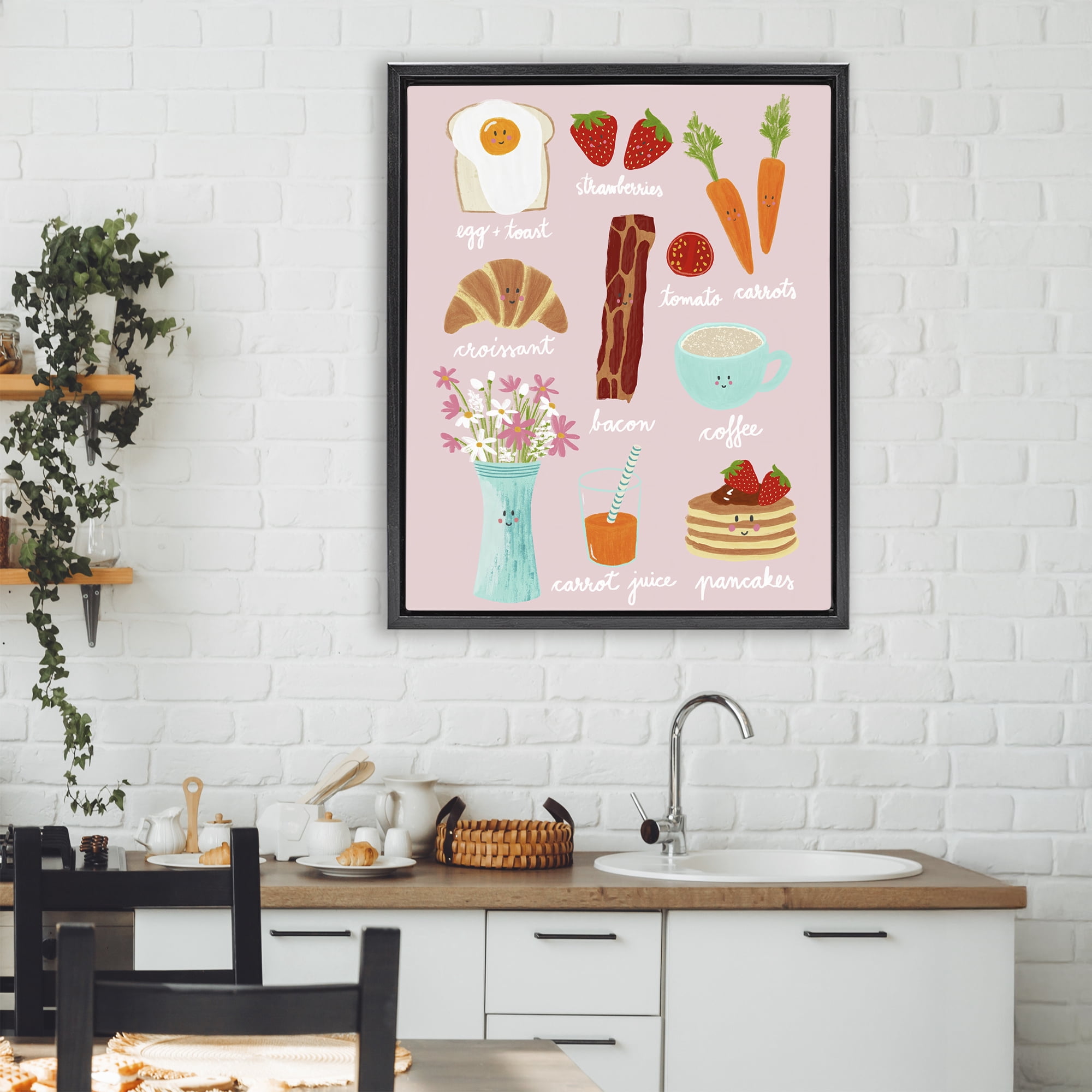 Stupell Industries Lush Summer Breakfast Black Framed Floater Canvas Wall Art, design by Metka Hiti