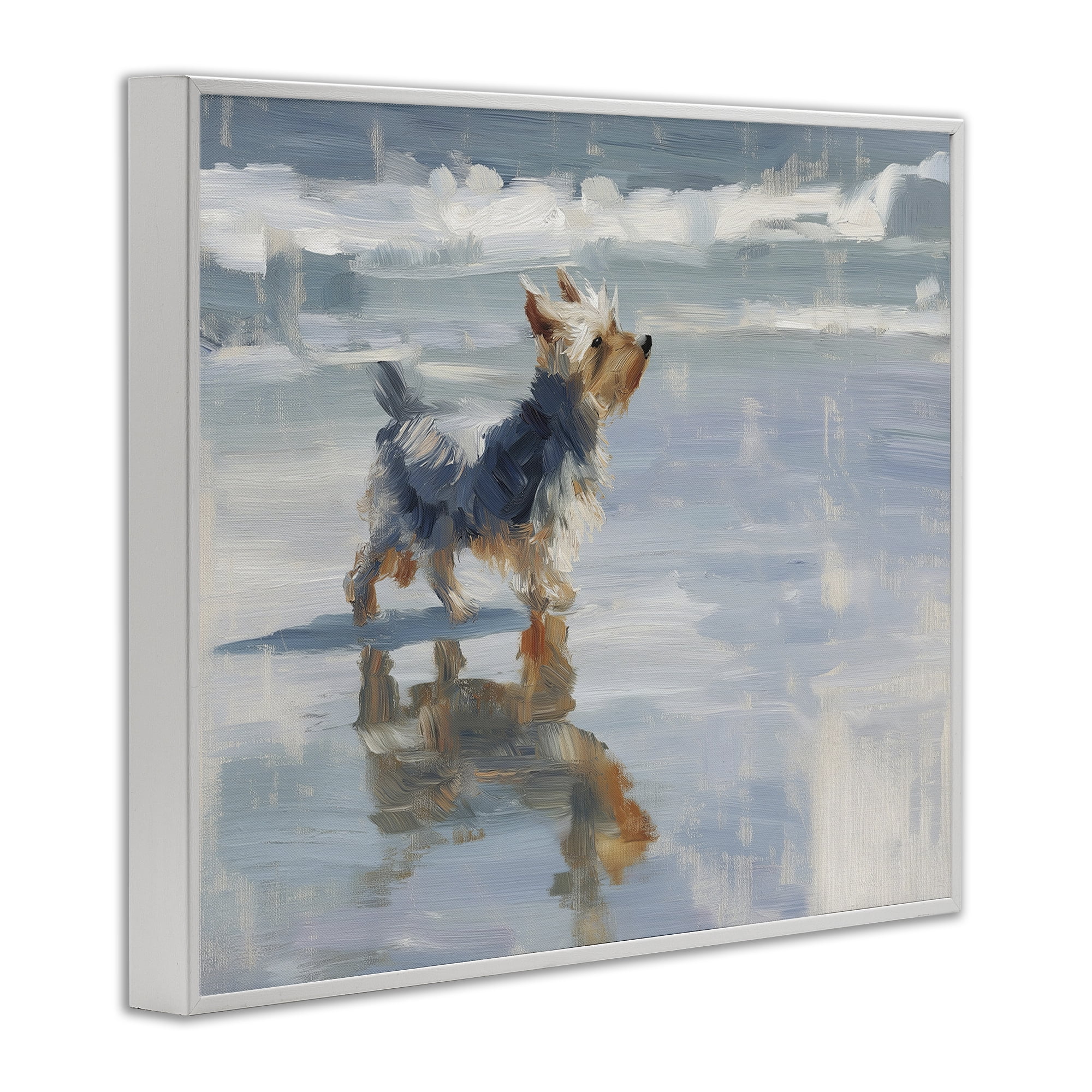 Stupell Industries Yorkie's Quiet Moment White Framed Giclee Art, design by Svetlana Aleynikova