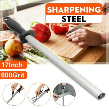 600# 17'' Grit  Diamond Knife Sharpening Hand Held Steel Rod Fish Hook Sharpener Wheststone with ABS Handle Tool for Home Kitchen