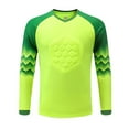 thumbnail image 2 of inhzoy Kids Youth Padded Goalkeeper Jersey Football Long Sleeve Goalie Shirts 02Fluorescent Green-B XXS, 2 of 4