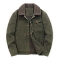 thumbnail image 4 of Hinvhai Men's Winter Jacket Sherpa Fleece Lined Cargo Coat Warm Thick Trucker Jacket with Multi Pockets Army Green 8(XL), 4 of 7
