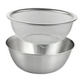 thumbnail image 4 of 304 Stainless Steel Colander with Bowl Set of 2, Kitchen Strainer, Washer, Drainer Basket with Basin for Vegetable, Fruits, Pasta, Salad Mixing 20cm, 4 of 8