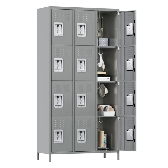 Gangmei Metal Locker with 12 Door for School and Employee Light Gray