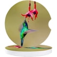 thumbnail image 1 of FMSHPON Red Flowers Hummingbird Watercolor Oil Painting Style Set of 6 Car Coaster for Drinks, Absorbent Ceramic Stone Coasters Cup Mat with Cork Base for Home Kitchen Room Coffee Table Bar Decor, 1 of 5