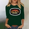 thumbnail image 2 of Aoochasliy Women's 1976 Letter Printed Tee Vintage Retro Comfy Casual 3/4 Sleeve Crew Neck Tops 50th Birthday Gift for Celebration Party Holiday Family Gathering, 2 of 4