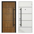 thumbnail image 5 of Front Exterior Prehung Steel Door / Deux 6683 Natural Oak / Side Exterior Window Sidelite / Entry Metal Modern Painted W36+16" x H80" Left hand Inswing, 5 of 6