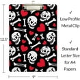 thumbnail image 2 of GZHJMY Clipboard for Classrooms Office Hearts Skull Plastic Clipboard Standard Letter Size A4 Clipboard with Low Profile Metal Clip Decorative Clip Boards for Teachers, 2 of 6
