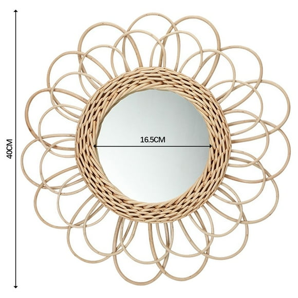 Rattan Dressing Mirror Innovative Art Deco  Mirror Living Room Wall Hanging Mirror Kitchen Bathroom Mirror