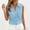 Light Blue, variant on CYMMPU Plus Size Women's Henley Neck Tank Top, Round Neck Sleeveless Shirt with Button Placket & Side Drawstring, Casual Everyday Wear Purple XXL
