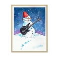 thumbnail image 3 of Designart Christmas Snowman Playing Guitar II Traditional Floating Frame Wall Art, 3 of 4