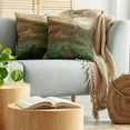 thumbnail image 5 of Ambesonne Landscape Throw Pillow Cover 2 Pack, Valley with Full Moon, 24", Fern Green Cinnamon, 5 of 5