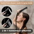 thumbnail image 4 of Juego de grifos para ducha GBBNE Rainfall con pulverizador de mano, color negro mate, 4 of 9