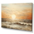 thumbnail image 2 of Designart "Horizon Bathed In Beige And Gold Beach Sunset" Coastal Sunset Wall Art Living Room, 2 of 7