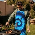 thumbnail image 4 of Blue Tie Dye Mandala Pattern Apron-Garden Aprons for Women with Pockets-Cotton Linen Waterproof Kitchen Cooking Gardening Aprons Adjustable for Kitchen,Cooking,BBQ and Salon 33x27 Inch, 4 of 7