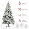 thumbnail image 4 of HOMCOM Snow Flocked Artificial Christmas Tree with Realistic Branches Tips, 4 of 10