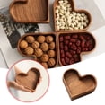 thumbnail image 2 of HLONK Valentine‘s Day Candy Solid Wood Tray Stackable Dried Fruit Nut Walnut Hearted Shaped Tray, 2 of 9