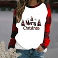 thumbnail image 1 of Christmas Shirts for Women 2024 Long Sleeve Merry Christmas Printed T-Shirt Fashion Casual Blouses Round Neck Pullover Tops, 1 of 3