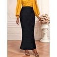 thumbnail image 5 of Women'S Black High Waist Bodycon Textured Mermaid Stretchy Long Skirt for Fall Winter XXL, 5 of 9