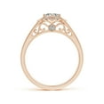 thumbnail image 2 of ANGARA Natural Style Cushion Diamond Filigree Engagement Ring in 14K Rose Gold for Women (Size-4mm| Color-K| Clarity-I3) | April Birthstone, Anniversary, Jewelry Gift for Women | Natural Diamond Ring, 2 of 8