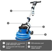 Prolux Core 15 in. Loaded Commercial Light Hand-Driven Floor Buffer Scrubber
