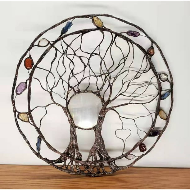 Artefactos En Forma de Árbol de La Vida, Decoración de Pared de Metal, Acabado Horneado a Alta Temperatura, Resistencia a La Oxidación, Decoración Versátil para El Hogar, Sala de Estar, Dormitorio, O