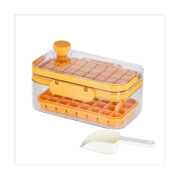 Winyuyby Ice Tray Pressed Ice Storage Box Freezer Square IceCube Mold