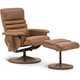 thumbnail image 3 of MCombo 360 Swivel Massage Recliner Chair with Ottoman for Living Room, Faux Leather, Saddle, 3 of 9