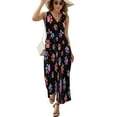 thumbnail image 2 of Gradient Color Dog Paws On Black Background Sleeveless Dress Dresses Women Summer Evening Dresses Ladies Bohemia Long Dresses, 2 of 9