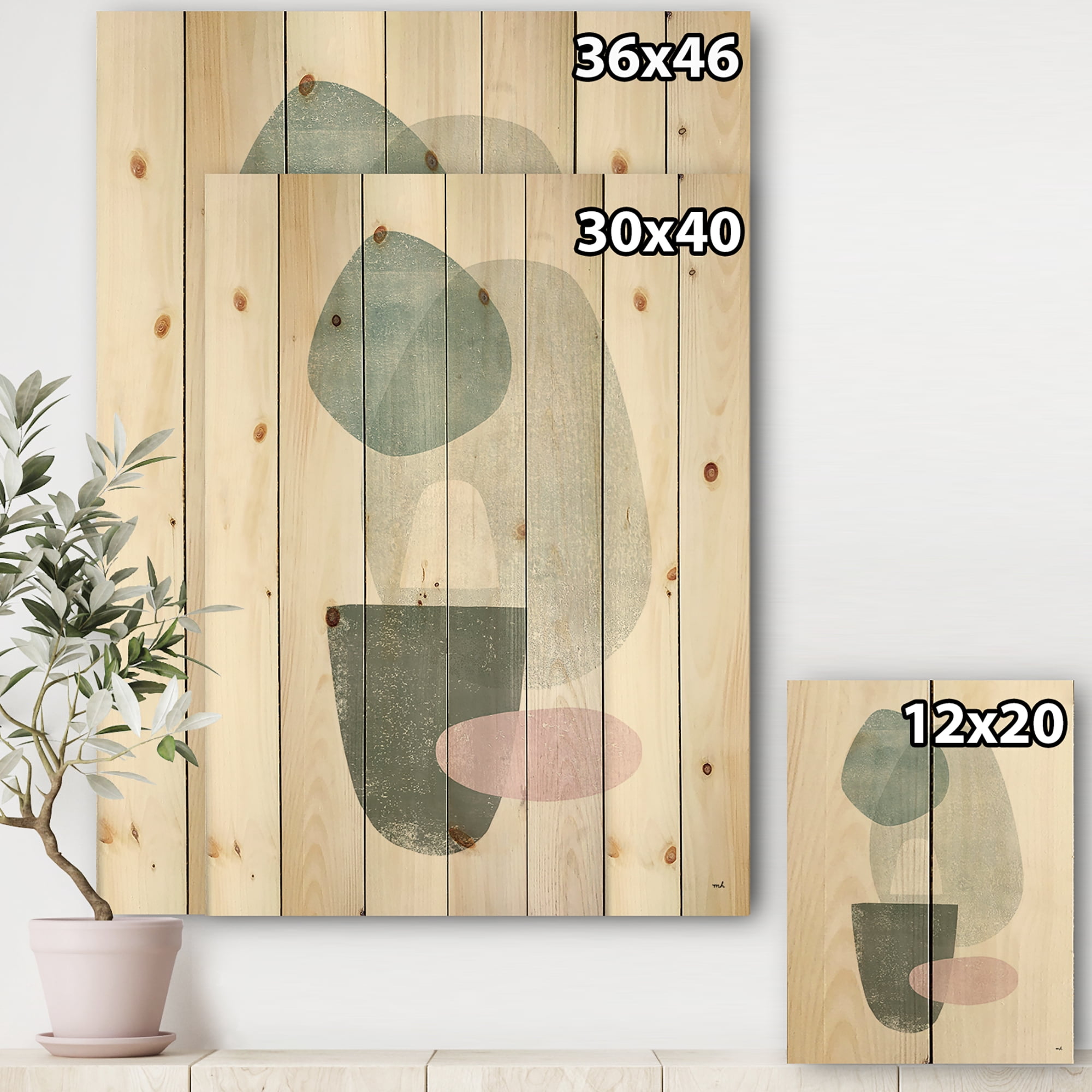 Designart 'Distressed Dream IV' Modern & Transitional Print on Natural Pine Wood