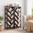 thumbnail image 2 of Costway Tree Bookshelf 9-Tier Freestanding Bookcase Corner Narrow Display Shelf for Home Rustic Brown & Black, 2 of 6