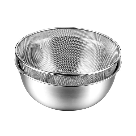 Stainless Steel Colander with Mixing Bowl Set Multipurpose Strainer Basket for Easy Cleaning of Fruits and Vegetables