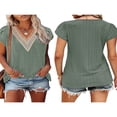 thumbnail image 4 of Tops Amples avec Col en V à Manches Courtes pour T-Shirts d'Été pour Femmes, 4 of 5