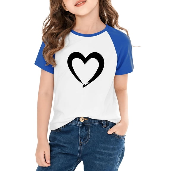 Sentuca Boys Valentine Tees, Relaxed Fit Short Sleeve Crewneck Shirts, Cool Comfortable Casual T Shirts Size 7 Years