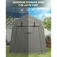 thumbnail image 3 of AOILE Motorcycle Shed, Portable Carport Storage with Roll-Up Zipper Door, Waterproof Tarp for Bike, Firewood, and Tools, Grey, 3 of 7