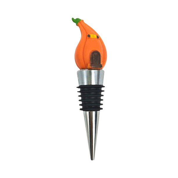 Tapón Para Botellas De Vino De Halloween De Metal Y Resina Con Diseño De Calabazas Con Sombrero Para Decorar Botellas En Halloween Tapón Para Botellas De Vino Con Calabazas De Halloween