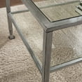 Jumpluff Metal/Glass Rectangular Open Shelf Coffee Table, Distressed Black