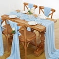 thumbnail image 2 of XINQIHANG Blue Chiffon Table Runners Wedding Decoration 10 Pieces 14x120 Inches Soft Table Runner Elegant Party Table Runner, 2 of 7