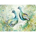thumbnail image 2 of Tre Sorelle Studios 14x12 Black Ornate Wood Framed with Double Matting Museum Art Print Titled - Bohemian Peacocks Landscape, 2 of 4