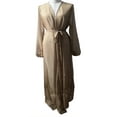 thumbnail image 2 of Gureui Women Sexy Mesh Bikini Cover Ups Maxi Dress Long Sleeve Deep V Neck See-through Lace-up Fairy Lightweight Cardigan Summer Beachwear, 2 of 3