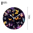 thumbnail image 2 of 14 Inch Wall Clock Battery Operated Silent Clock Decorative for Office, Kitchen, Outdoor, Living Room，Starry Shiny Sparkling Butterfly on Dark Multicolor, 2 of 4