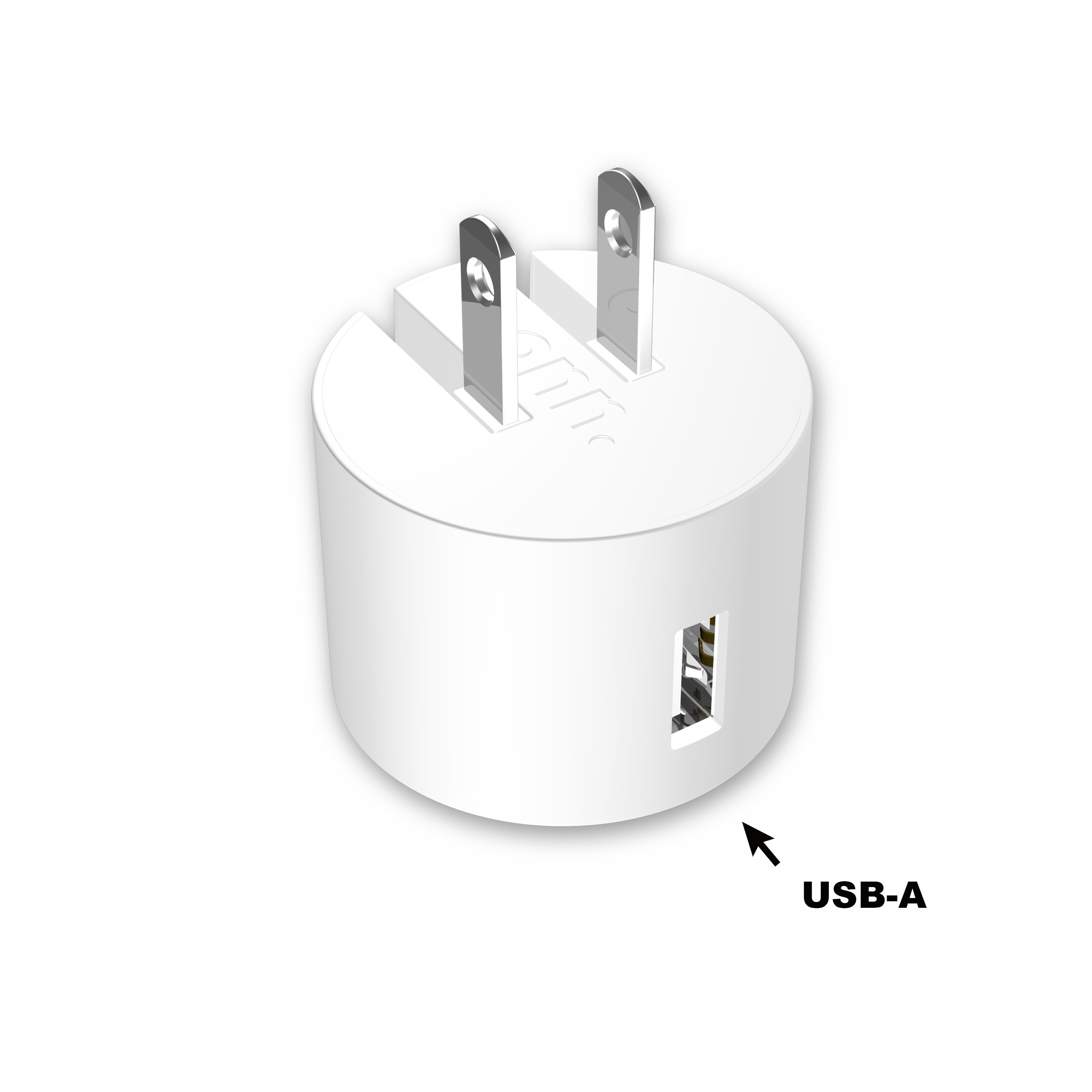 onn. 2.4A USB Wall Charger with Foldable Plug-White, for iPhone, iPad and Android Smartphones