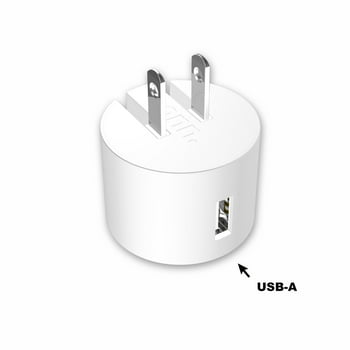 onn. 2.4A USB Wall Charger with Foldable Plug-White, for iPhone, iPad and Android s