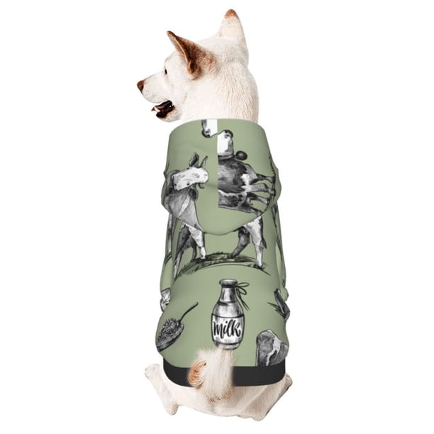 Balery Farm Cows Sudadera con Capucha para Perros Pequeños – Ropa para Mascotas, Disfraz para Perros y Gatos, Ideal para Fiestas y Cosplay-X-Large