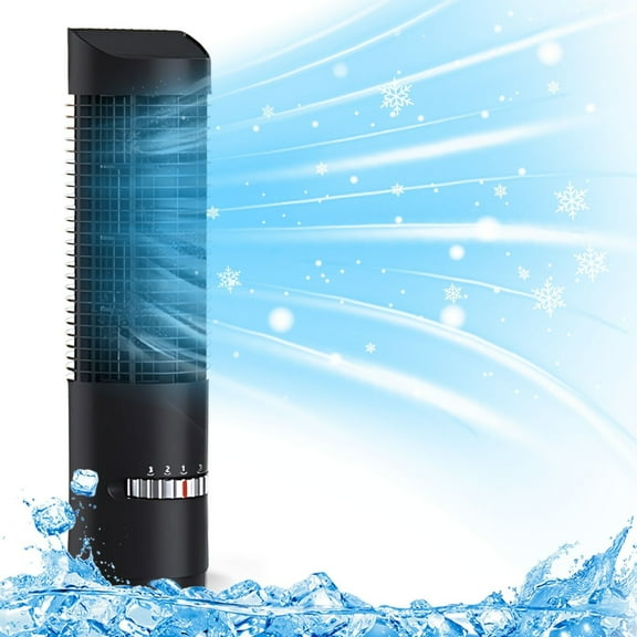 2025 Swinging Bladeless Tower Fan With Led Light – Usb & Ac Dual-Power Mini Vertical Fan, 3-Speed Quiet Cooling, Space-Saving Design For Bedroom, Office, Desk (Black, 40Cm Tall)