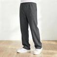 thumbnail image 6 of Boys Baggy Sweatpants Teens Athletic Joggers Lightweight Straight Leg Open Bottom Pants Trousers with Pockets Grey 5-16 Years, 6 of 8
