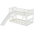 thumbnail image 4 of Harper & Bright Designs Twin Over Twin Bunk Bed with Convertible Slide and Ladder, Solid Wood Low Bunk Bed Frame, 4 of 10